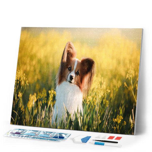 Diamond Painting - Small dog in a field