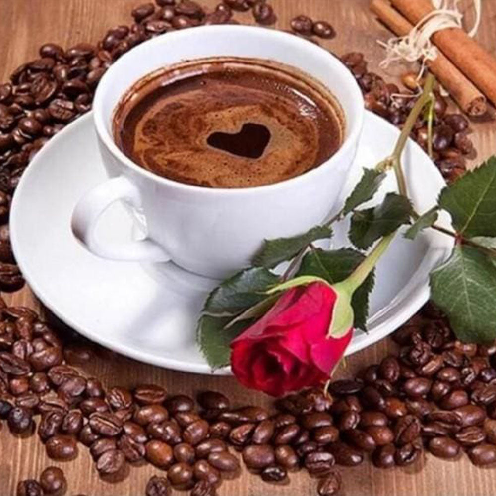 Diamond Painting - Coffee and Rose