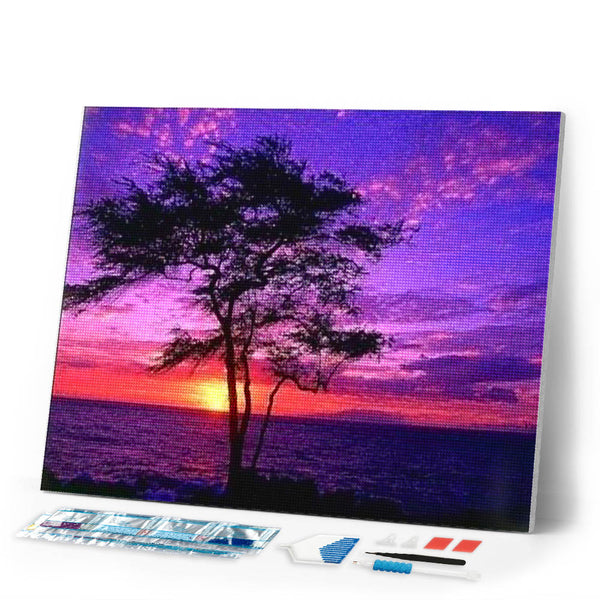 Diamond Painting | Diamond Painting - Sunset and Ocean | Diamond Painting Landscapes landscapes | FiguredArt