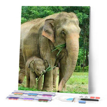 Load image into Gallery viewer, Diamond Painting - Elephant and Newborn