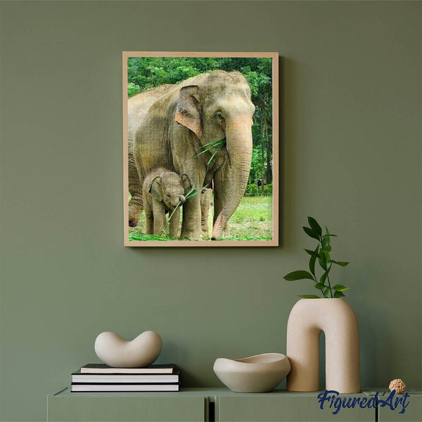 Diamond Painting - Elephant and Newborn