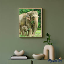 Load image into Gallery viewer, Diamond Painting - Elephant and Newborn