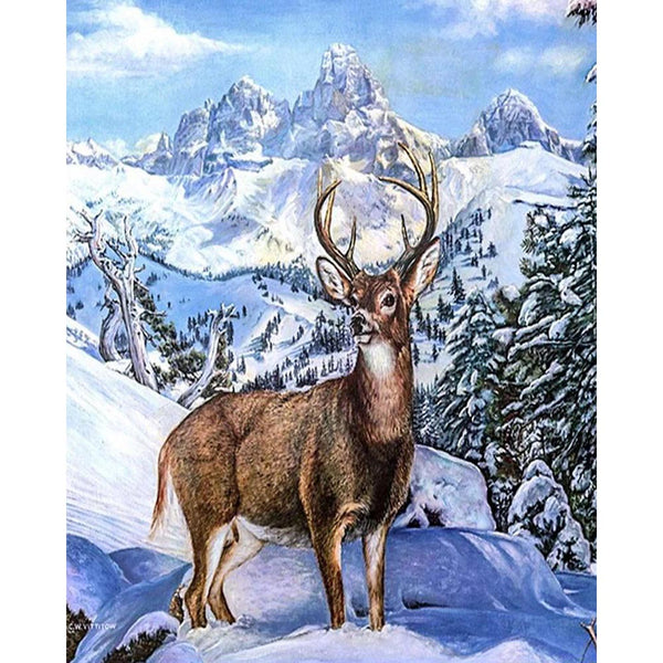 Diamond Painting - Large deer in the mountains