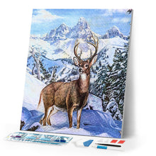 Load image into Gallery viewer, Diamond Painting - Large deer in the mountains