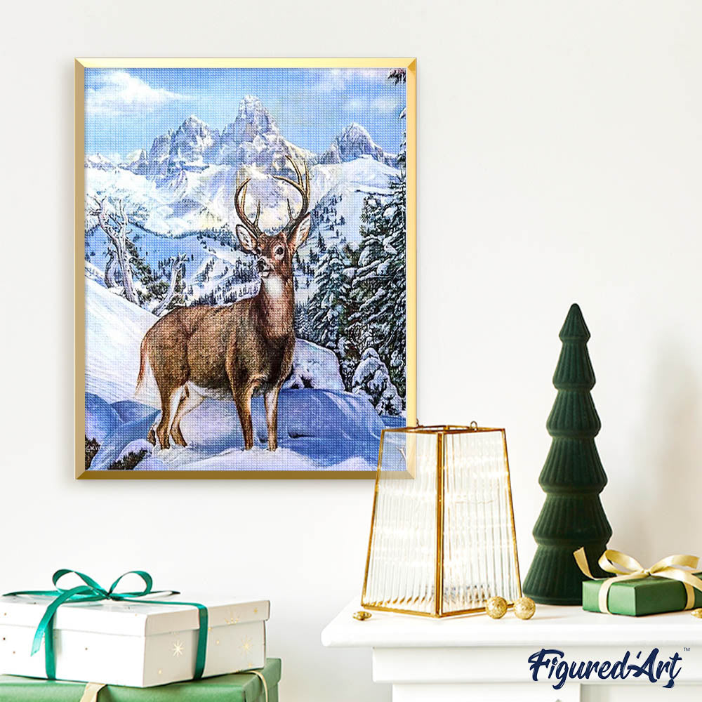 Diamond Painting - Large deer in the mountains