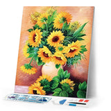 Diamond Painting | Diamond Painting - Sunflowers Vase | Diamond Painting Flowers flowers | FiguredArt