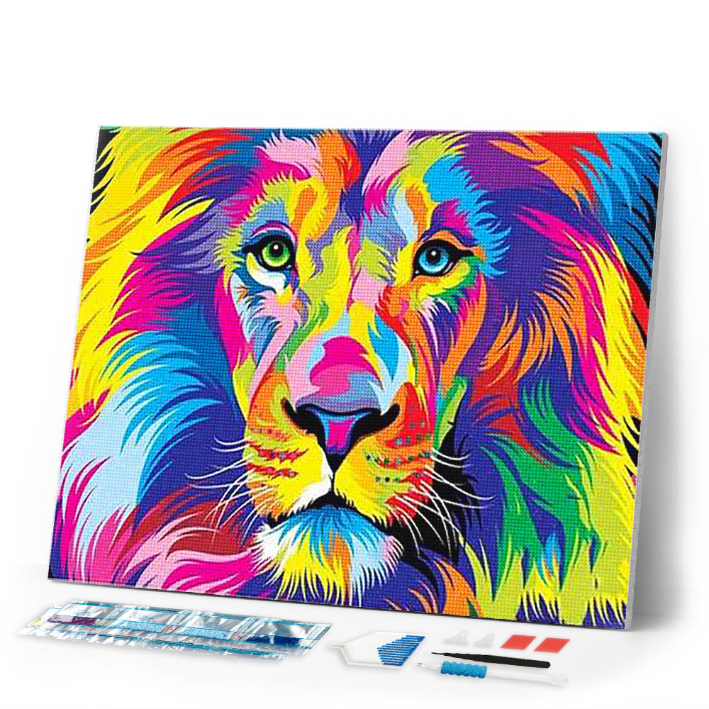 Diamond Painting | Diamond Painting - Lion Pop Art Style | animals Diamond Painting Animals lions pop art | FiguredArt