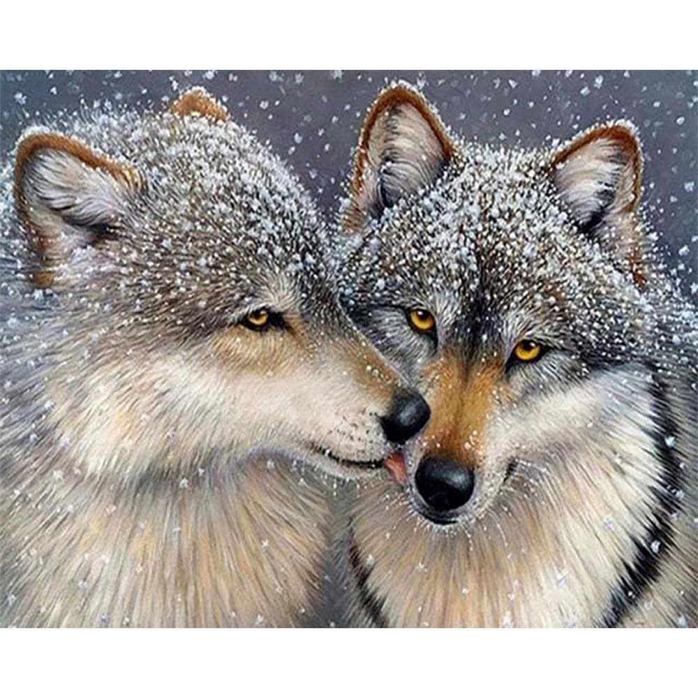 Diamond Painting - Wolves under the Snow