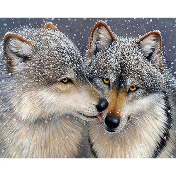 Diamond Painting - Wolves under the Snow