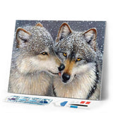 Diamond Painting | Diamond Painting - Wolves under the Snow | animals Diamond Painting Animals rabbits wolves | FiguredArt