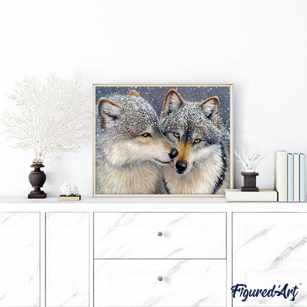 Diamond Painting - Wolves under the Snow