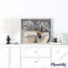 Load image into Gallery viewer, Diamond Painting - Wolves under the Snow