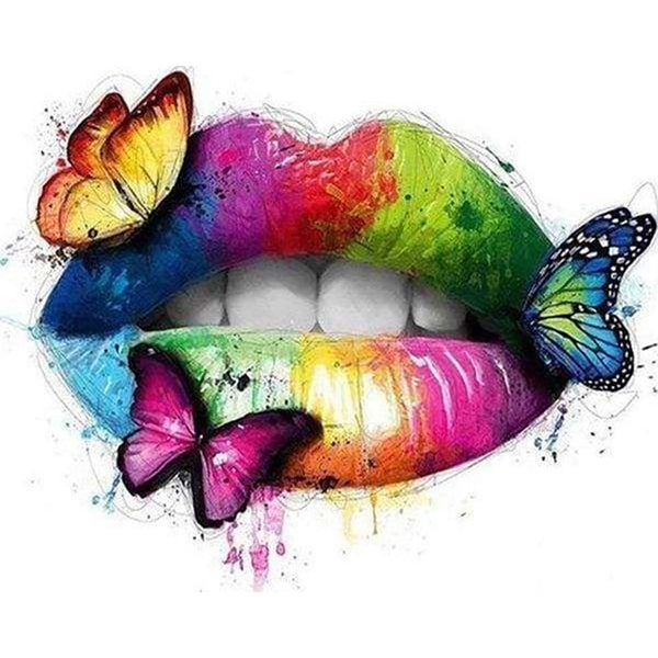 Diamond Painting - Lips and Butterflies