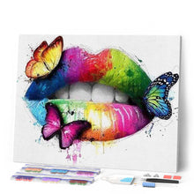 Load image into Gallery viewer, Diamond Painting - Lips and Butterflies