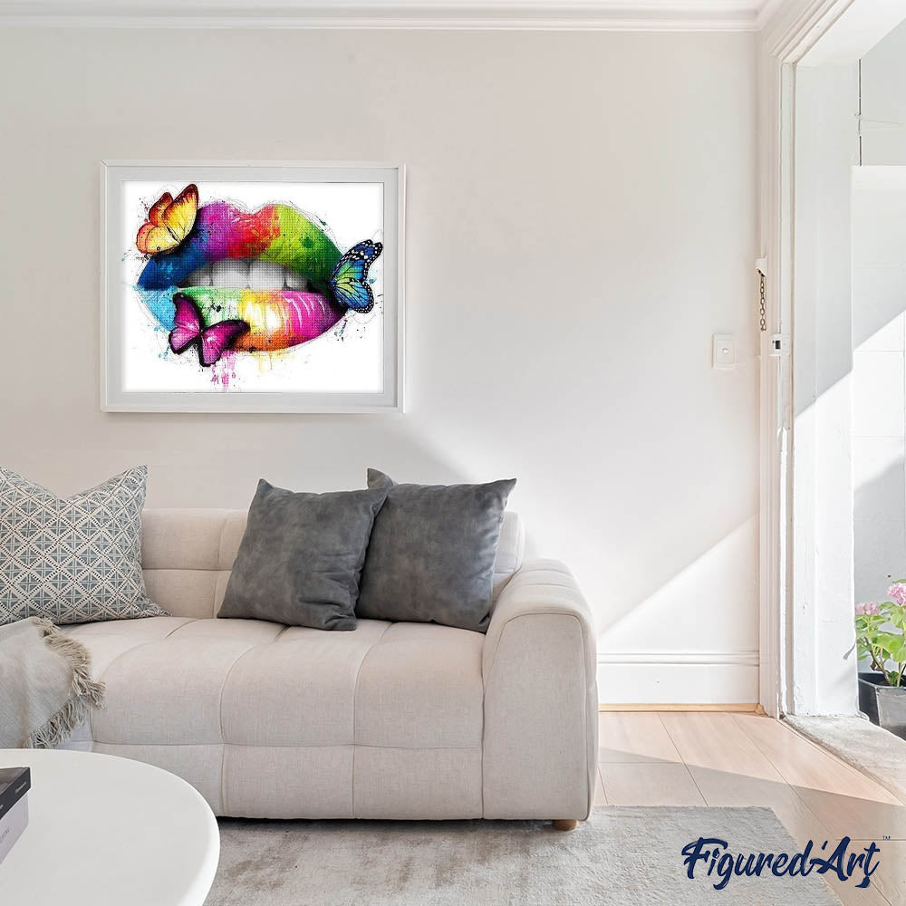 Diamond Painting - Lips and Butterflies