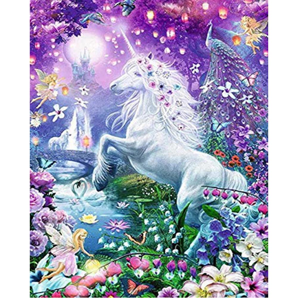 Diamond Painting - Unicorn and fairy landscape