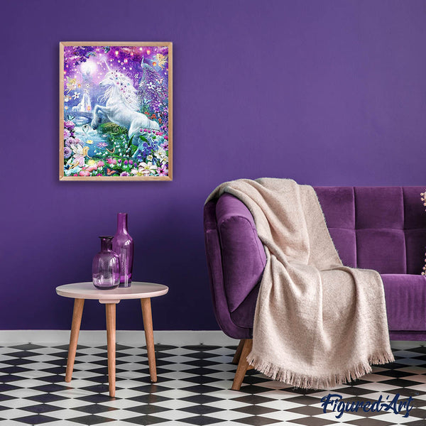 Diamond Painting - Unicorn and fairy landscape