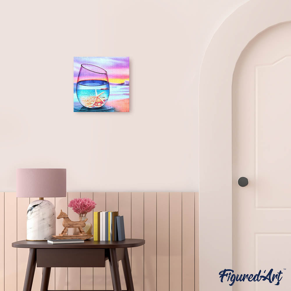 Diamond Painting - Glass of water and Starfish