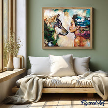 Load image into Gallery viewer, Diamond Painting - Young Woman and Wolf