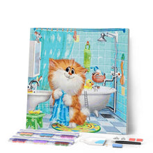 Load image into Gallery viewer, Diamond Painting - Cat in the Bathroom