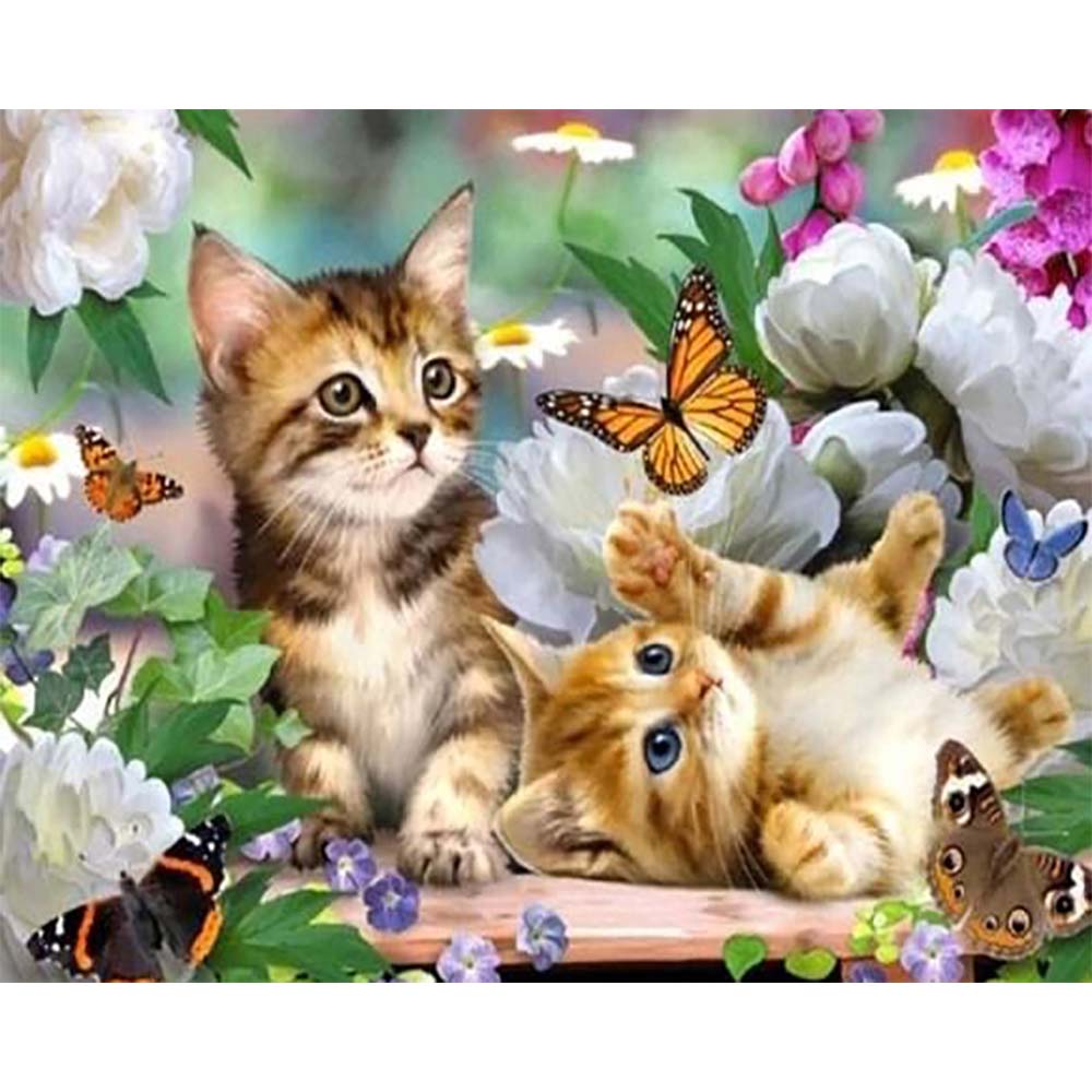Diamond Painting - Kittens and Butterflies
