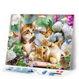 Diamond Painting | Diamond Painting - Kittens and Butterflies | animals butterflies cats Diamond Painting Animals | FiguredArt
