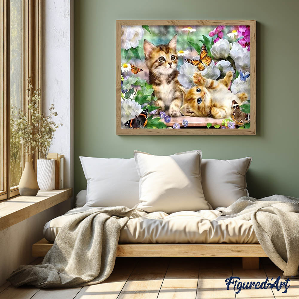 Diamond Painting - Kittens and Butterflies
