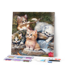 Load image into Gallery viewer, Diamond Painting - Kitten Players