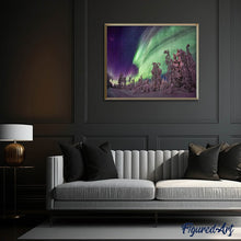 Load image into Gallery viewer, Diamond Painting - Northern Lights and Trees