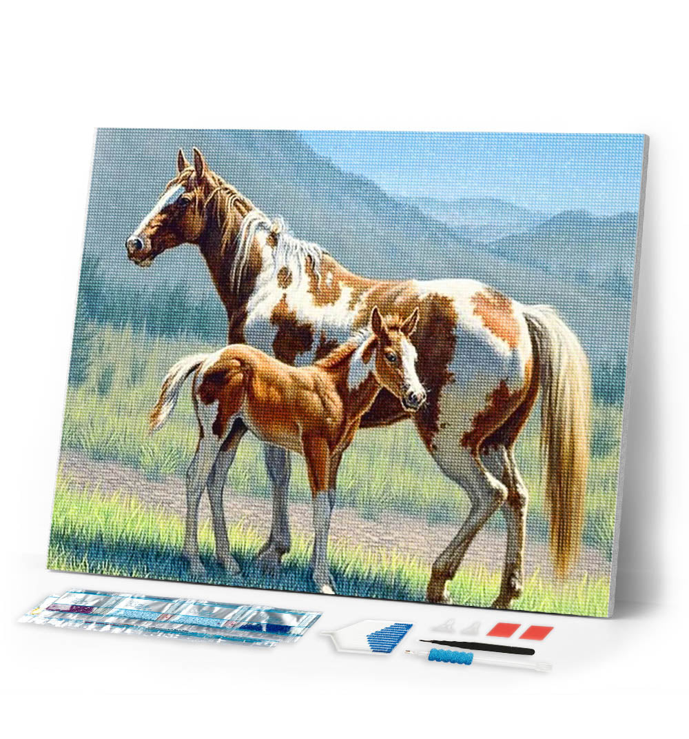 Diamond Painting | Diamond Painting - Horse and Foal | animals Diamond Painting Animals horses | FiguredArt