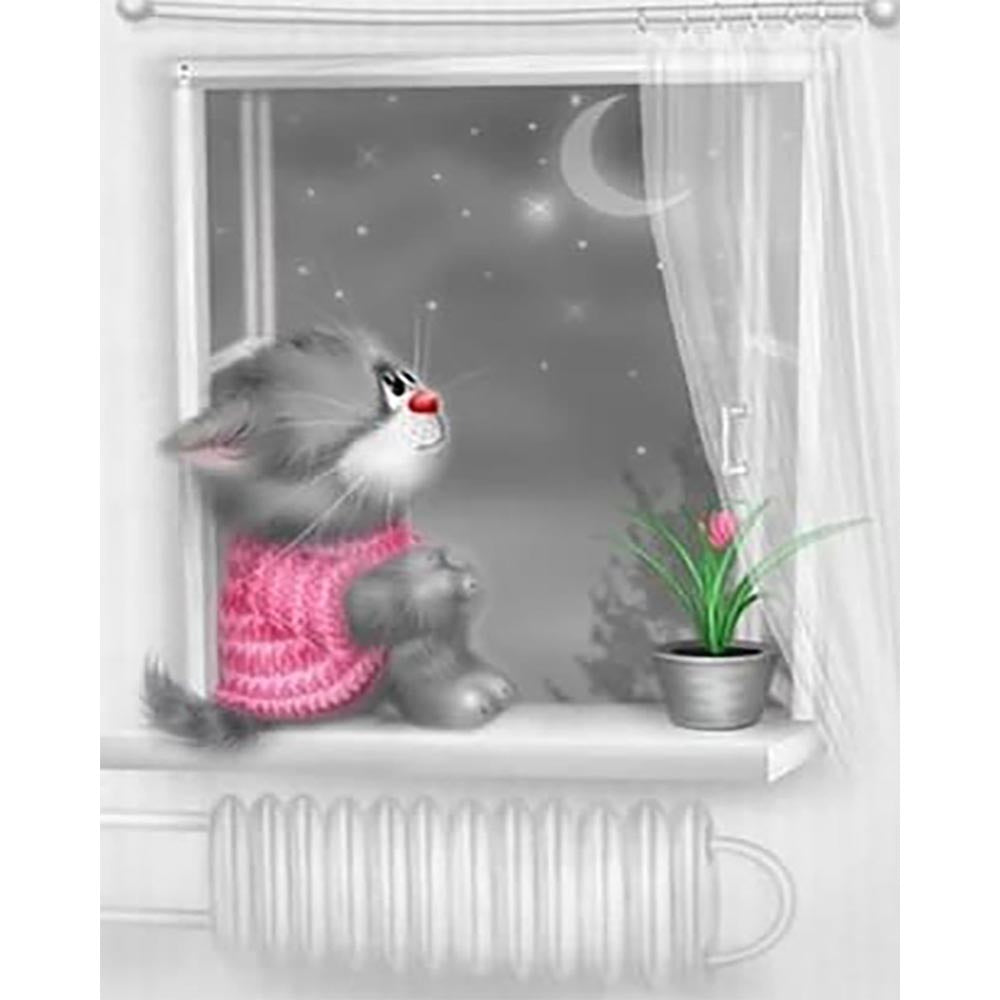 Diamond Painting - Kitten Moonlight