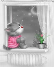 Load image into Gallery viewer, Diamond Painting | Diamond Painting - Kitten Moonlight | animals cats Diamond Painting Animals | FiguredArt