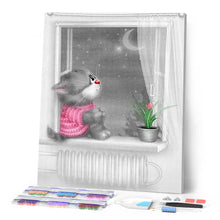 Load image into Gallery viewer, Diamond Painting - Kitten Moonlight