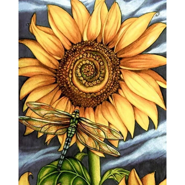 Diamond Painting - Dragonfly and Sunflower