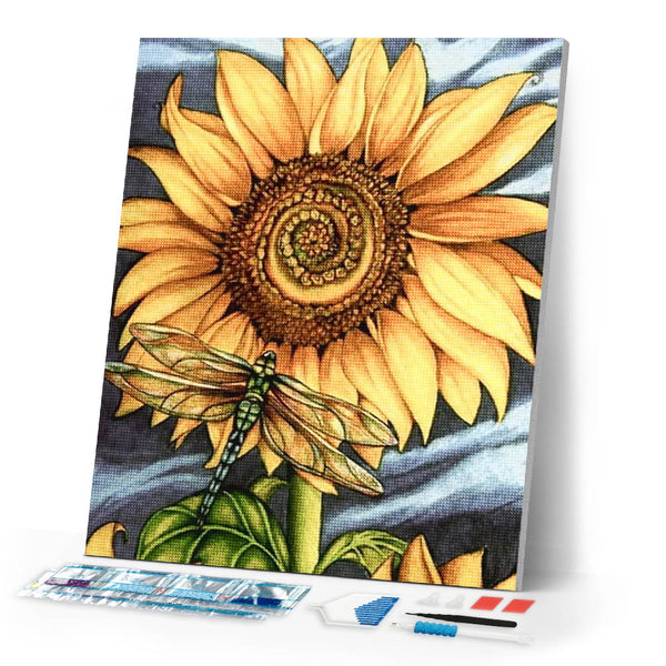 Diamond Painting | Diamond Painting - Dragonfly and Sunflower | animals Diamond Painting Animals Diamond Painting Flowers flowers |