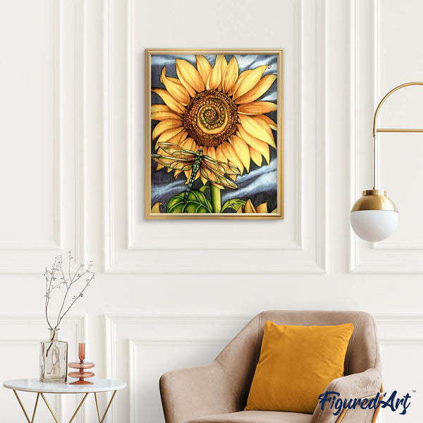 Diamond Painting - Dragonfly and Sunflower