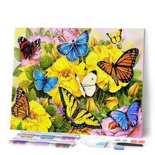 Load image into Gallery viewer, Diamond Painting - Butterflies and Yellow Flowers