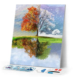 Diamond Painting | Diamond Painting - Tree Multi Seasons | Diamond Painting Landscapes landscapes trees | FiguredArt