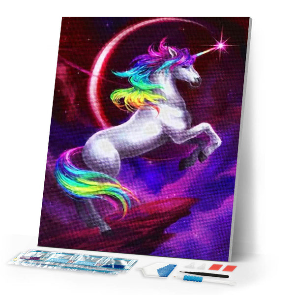Diamond Painting | Diamond Painting - Unicorn and Eclipse | animals Diamond Painting Animals unicorns | FiguredArt