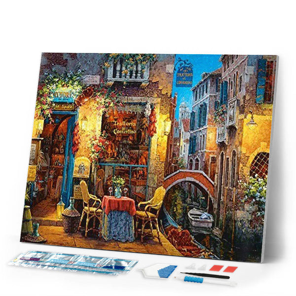 Diamond Painting - Table next to the canal