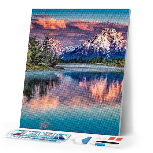 Diamond Painting | Diamond Painting - Mountain Landscape and Lake | Diamond Painting Landscapes landscapes mountains | FiguredArt