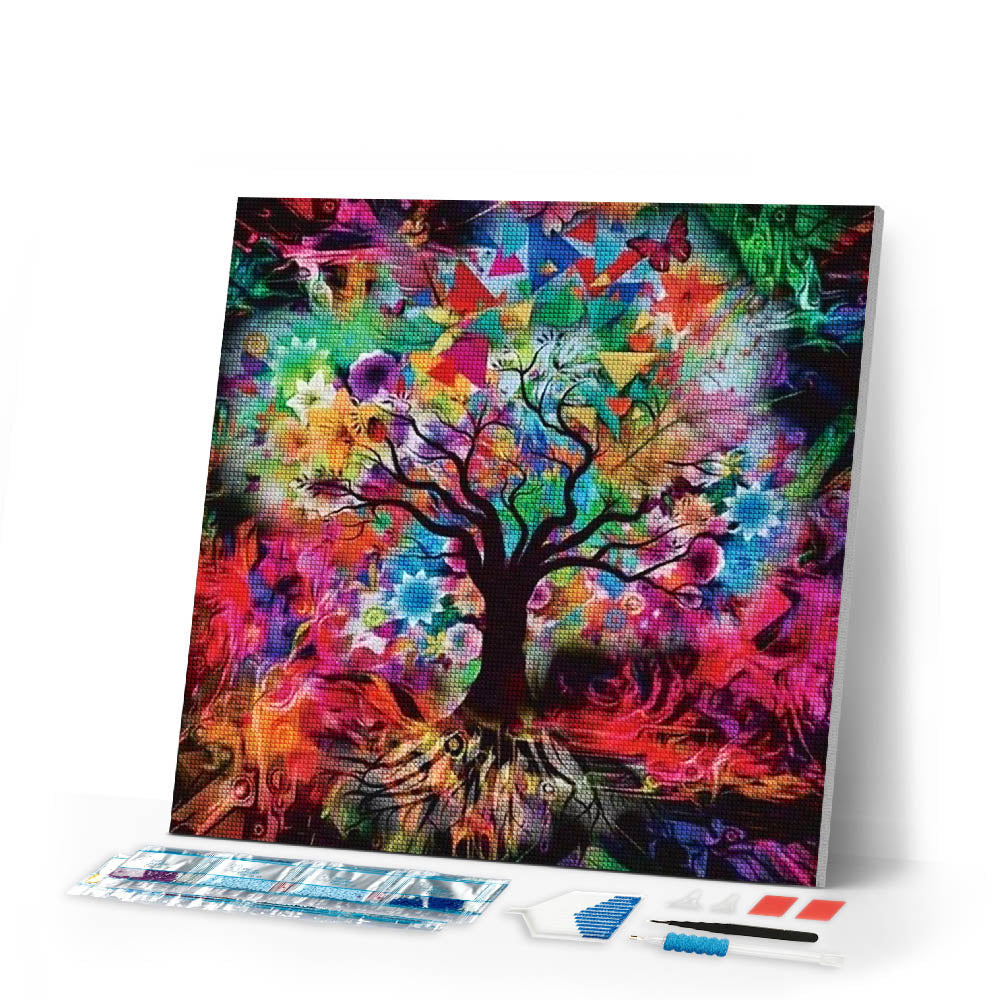 Diamond Painting | Diamond Painting - Abstract Tree | Diamond Painting Landscapes landscapes trees | FiguredArt