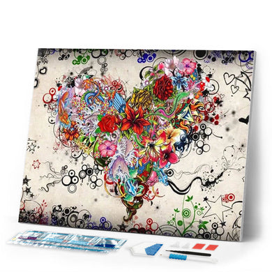 Diamond Painting | Diamond Painting - Heart Graffiti | Diamond Painting Landscapes landscapes | FiguredArt