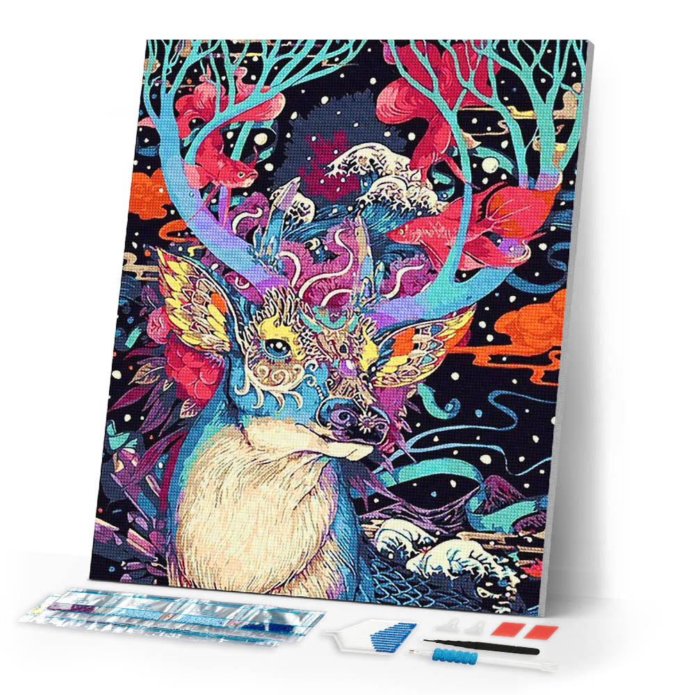 Diamond Painting | Diamond Painting - Reindeer modern Multicolor | animals deer Diamond Painting Animals | FiguredArt