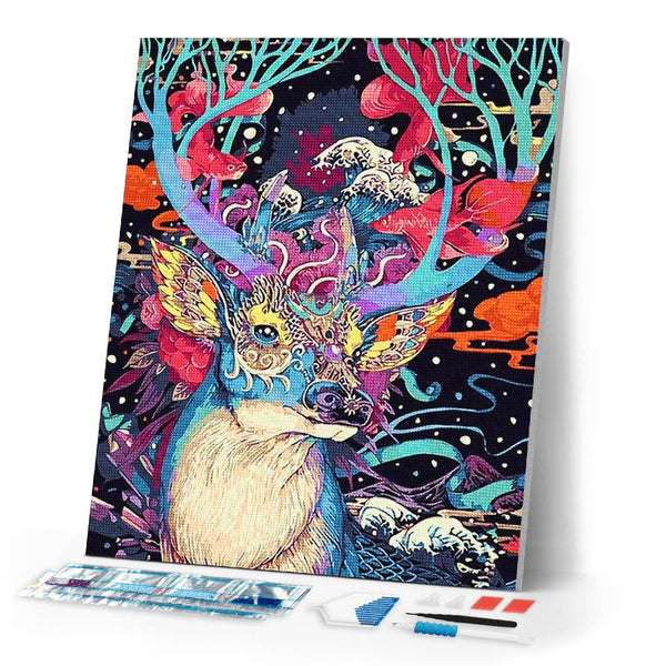Diamond Painting | Diamond Painting - Reindeer modern Multicolor | animals deer Diamond Painting Animals | FiguredArt