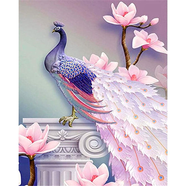 Diamond Painting - Pretty Peacock and Flowers
