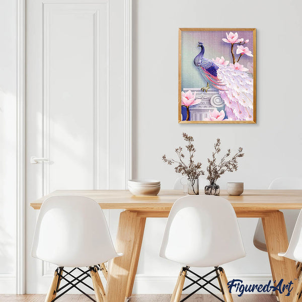 Diamond Painting - Pretty Peacock and Flowers