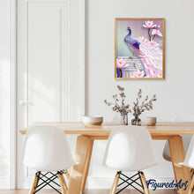 Load image into Gallery viewer, Diamond Painting - Pretty Peacock and Flowers