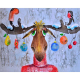 Diamond Painting - Moose and Christmas ornaments