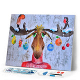 Diamond Painting - Moose and Christmas ornaments